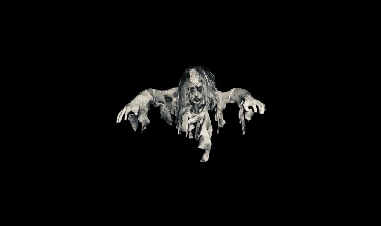 Animatronic moving horror figure "Demon" for haunted house, motion activated, halloween decoration, props replica